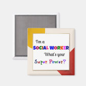 Sociale werker Super Power Magneet (Voorkant / Achterkant)