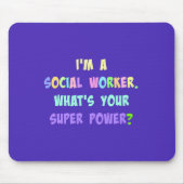 Sociale werker Super Power Muismat (Voorkant)