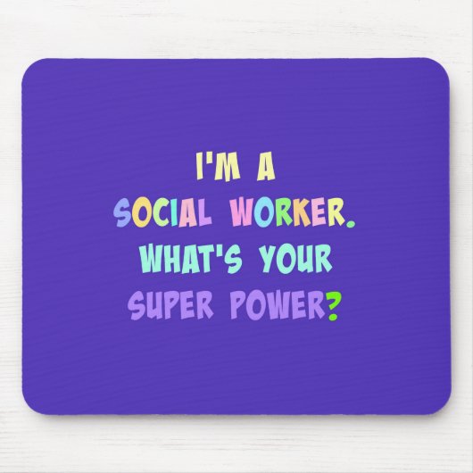 Sociale werker Super Power Muismat (Voorkant)