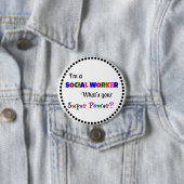 Sociale werker Super Power Ronde Button 7,6 Cm (In situ)