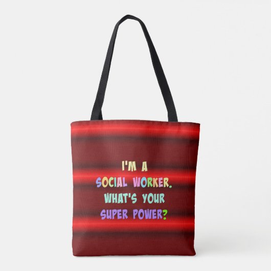 Sociale werker Super Power Tote Bag (Achterkant)