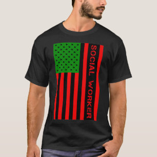 Sociale werker UNIA Vlag Pan-Afrikaans T-shirt