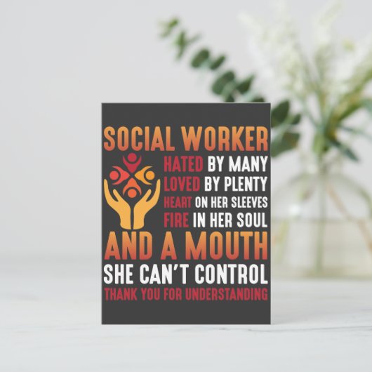 Sociale werker Vrouwen Onderwijs Sociaal werkmeisj Briefkaart (Staand voorkant)