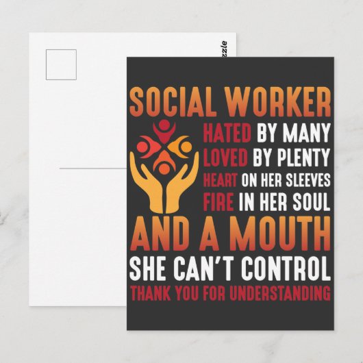 Sociale werker Vrouwen Onderwijs Sociaal werkmeisj Briefkaart (Voorkant / Achterkant)