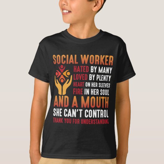 Sociale werker Vrouwen Onderwijs Sociaal werkmeisj T-shirt (Voorkant)