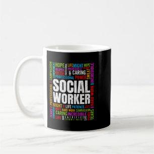 Sociale werker werkt schamel sociaal werk grafisch koffiemok