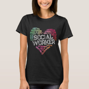 Sociale werker Word Cloud Heart Social Work Gift T-shirt