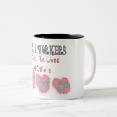 Sociale werkers geven "Verrijking van het leven va Tweekleurige Koffiemok (Voorkant rechts)