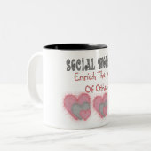 Sociale werkers geven "Verrijking van het leven va Tweekleurige Koffiemok (Voorkant links)