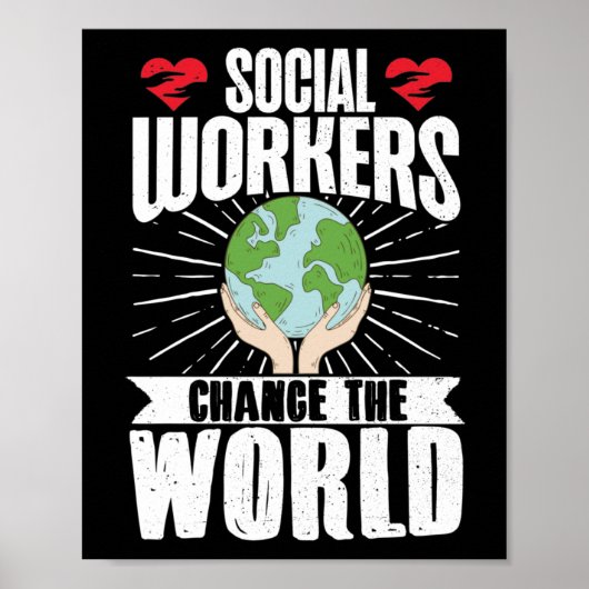 Sociale werkers veranderen de wereld poster (Voorkant)