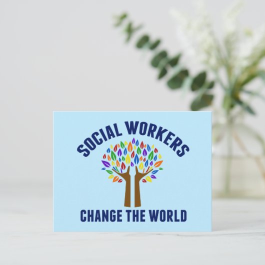 Sociale werkers veranderen het Inspirerend van de  Briefkaart (Staand voorkant)