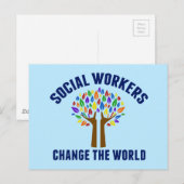 Sociale werkers veranderen het Inspirerend van de  Briefkaart (Voorkant / Achterkant)