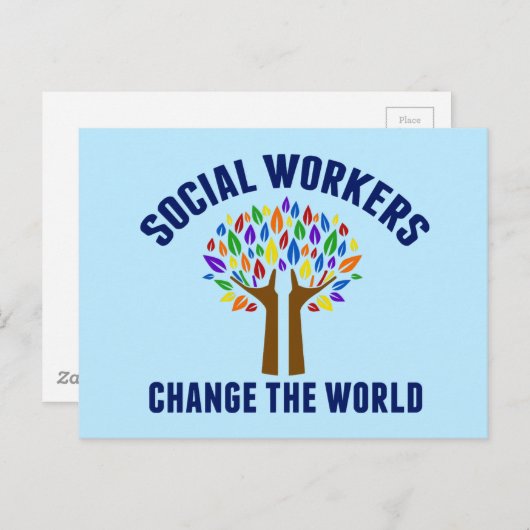 Sociale werkers veranderen het Inspirerend van de  Briefkaart (Voorkant / Achterkant)