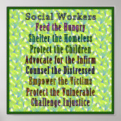 Sociale werkers werken! poster (Voorkant)