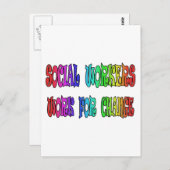 Sociale werkers werken voor verandering briefkaart (Voorkant / Achterkant)