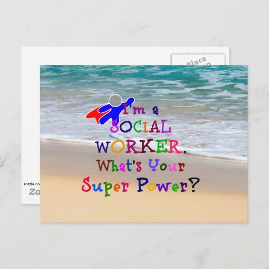 Sociale werknemer in de redding briefkaart (Voorkant / Achterkant)