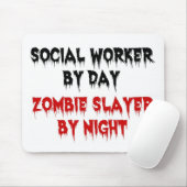 Sociale werknemer tegen dag Zombie-laag tegen nach Muismat (Met muis)