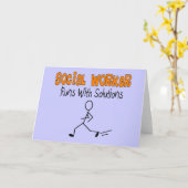 Sociale werknemer "werkt met oplossingen" Funny Gi Kaart (Gele Bloem)