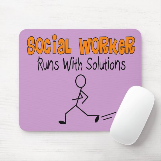 Sociale werknemer "werkt met oplossingen" Funny Gi Muismat (Met muis)