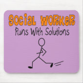 Sociale werknemer "werkt met oplossingen" Funny Gi Muismat (Voorkant)