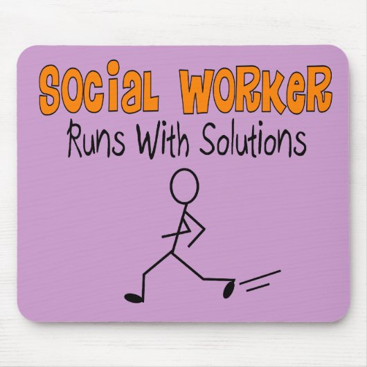 Sociale werknemer "werkt met oplossingen" Funny Gi Muismat (Voorkant)