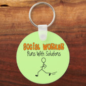 Sociale werknemer "werkt met oplossingen" Funny Gi Sleutelhanger (Voorkant)