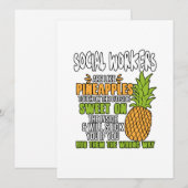Sociale werknemers zijn net als ananassen. feestdagenkaart (Voorkant / Achterkant)