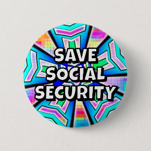 SOCIALE ZEKERHEID BEHOUDEN (u kunt de woorden wijz Ronde Button 5,7 Cm