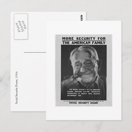 Sociale zekerheid Opa, jaren 1930 - Gepersonalisee Briefkaart (Voorkant / Achterkant)