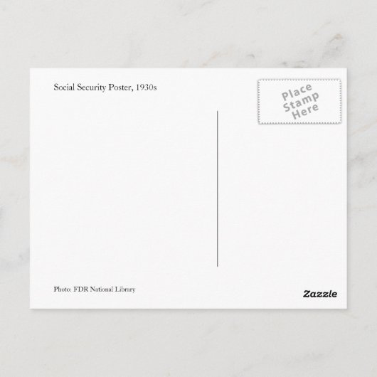Sociale zekerheid Opa, jaren 1930 - Gepersonalisee Briefkaart (Achterkant)