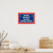 Sociale zekerheid verdiende geld poster (Keuken)