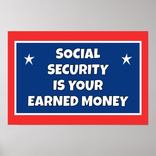 Sociale zekerheid verdiende geld poster (Voorkant)