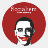 SOCIALISME - ARMOEDE OPDRINGEN RONDE STICKER (Voorkant)