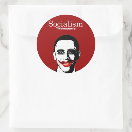 SOCIALISME - ARMOEDE OPDRINGEN RONDE STICKER (Tas)