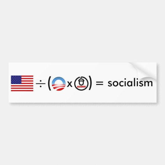 Socialisme en Wiskunde Bumpersticker (Voorkant)