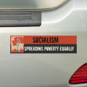 SOCIALISME - GELIJKWAARDIGE ARMOEDE BUMPERSTICKER (Op auto)