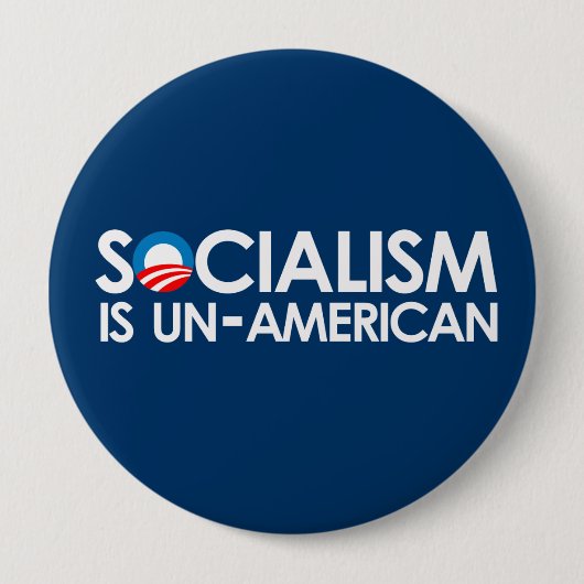 Socialisme is Amerikaans Ronde Button 4,0 Cm (Voorkant)