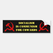 socialisme is een communisme met lafheid bumpersticker (Voorkant)