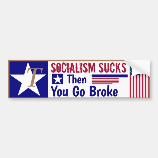 Socialisme is klote als je failliet gaat bumpersticker (Voorkant)