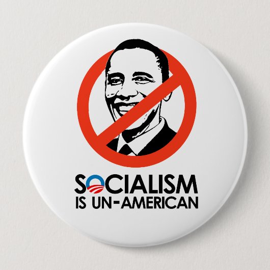 Socialisme is niet-Amerikaans Ronde Button 4,0 Cm (Voorkant)