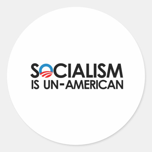 Socialisme is niet-Amerikaans Ronde Sticker (Voorkant)