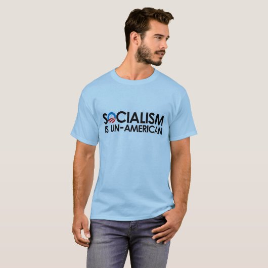 Socialisme is niet-Amerikaans T-shirt (Voorkant volledig)