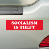Socialisme is Theft Bumpersticker (Op auto)