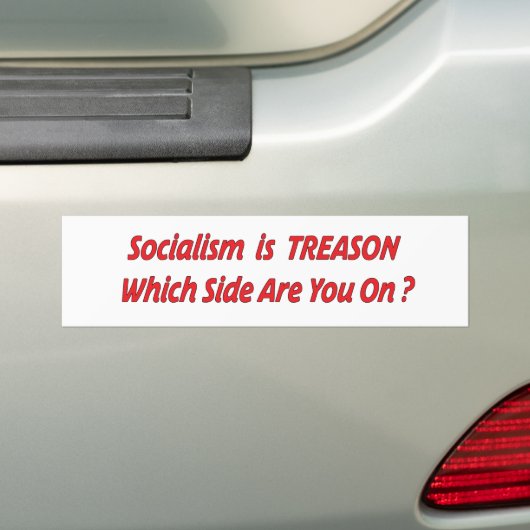 Socialisme is verraad bumpersticker (Op auto)