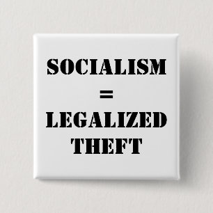 SOCIALISME = LEGALISEERDE DIEFTE VIERKANTE BUTTON 5,1 CM