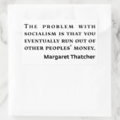 Socialisme Margaret Thatcher Quote Rechthoekige Sticker (Tas)