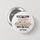 SOCIALISME, NIET mijn beker van Tea! Ronde Button 5,7 Cm (Voorkant /achterkant)