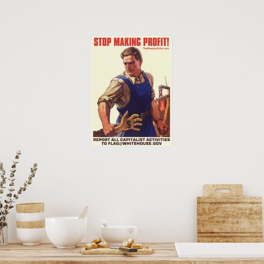Socialisme - Stop winstbejag: protesteren Poster (Keuken)