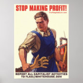 Socialisme - Stop winstbejag: protesteren Poster (Voorkant)