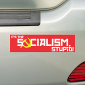 Socialisme Stupid - rood Bumpersticker (Op auto)